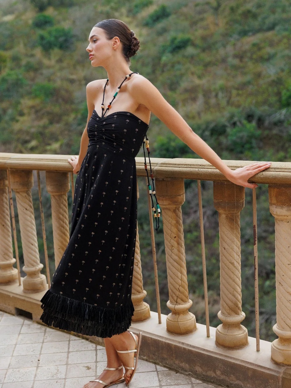 Sundress Faby Strapless Dress in Black Size XS